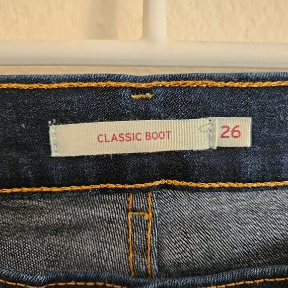 Levi Dark Wash Jeans - Classic Bootcut with Stretch - Size 26 - Picture 5 of 7